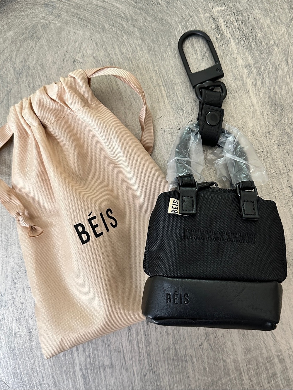 BEIS Black Weekender Micro / Mini Charm Accessory